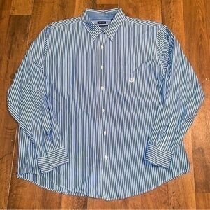 Chaps Easy Care Men’s Striped Button Down Shirt Size XXL Tall